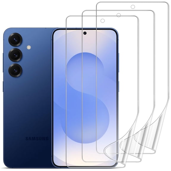 HD Clear Screen Protector for Samsung Galaxy S25 Plus,Curved Edge Protection, Support Fingerprint, Hydrogel Film Soft TPU Protective Film [Not Tempered Glass], 3 Pack