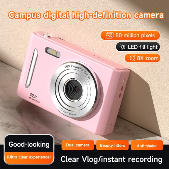 HD Digital Kids Camera 1080P Digital Point and Shoot Camera with 16X Zoom Anti Shake Compact Small Camera for Photography beginners