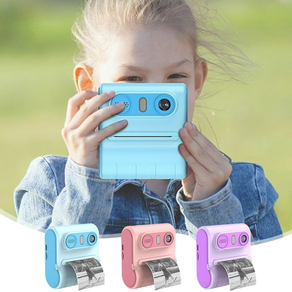 HD Double Camera Kids Print Camera 2.4 Inch Instant Print Thermal Printing Kids Camera Printing Lightweight And Portable Easy To Operate Blue