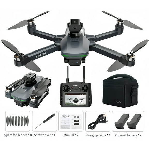 HD Dual Camera Drone with GPS Auto Return & 360    Obstacle Avoidance - Brushless Motor,  Waypoint Flight, Large Screen Remote for Adults Outdoor Photography