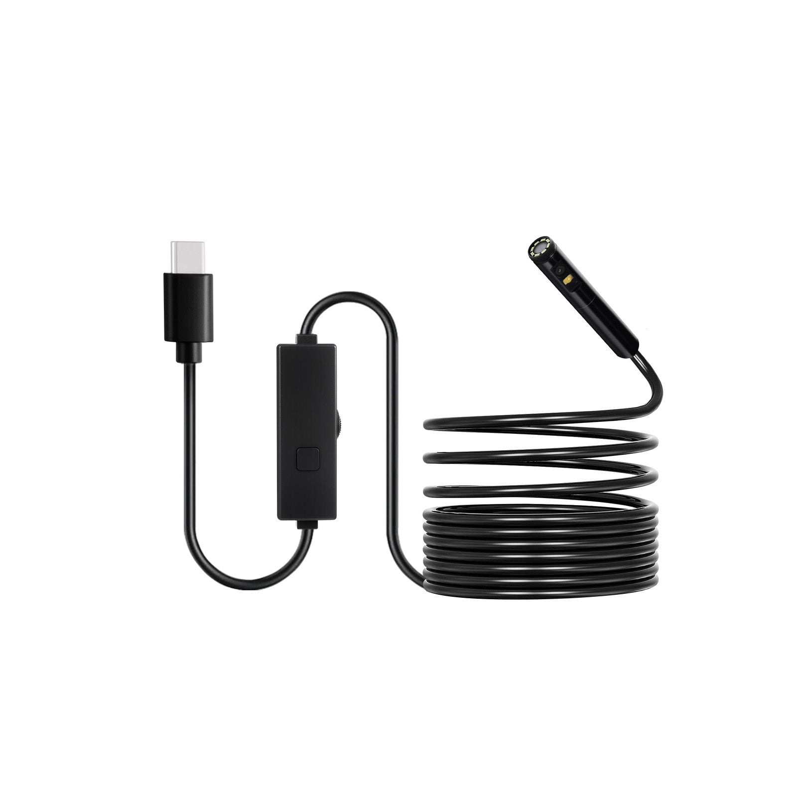 HD Dual Lens Endoscope Camera with 8 LED Lights,16.4FT Waterproof Snake Cable,2X Zoom for Automotive and Plumbing Inspections