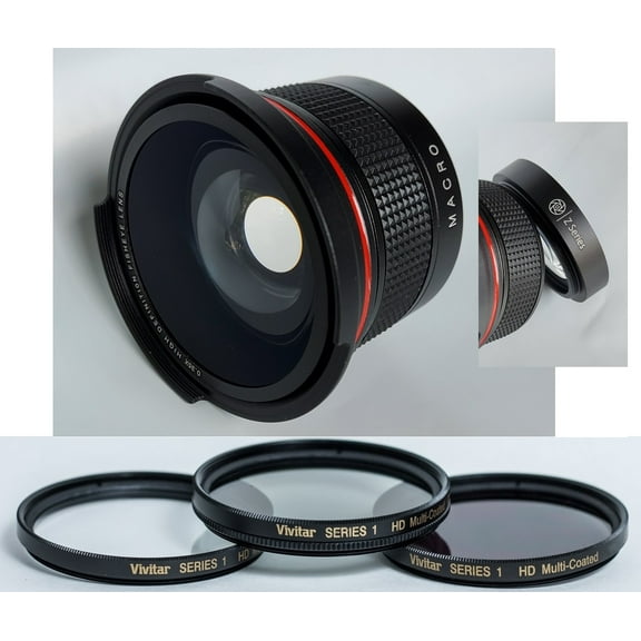 HD Fisheye Lens & 3-Pc Filter Kit for Nikon Z5 Z 5 Z6 Z 6 Z7 Z 7 II 5II 6II 7II (52mm Compatible)