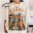 thumbnail image 1 of HD HANDICHI DESIGN Unisex Halloween Town University Cotton Crew Neck T-Shirt, 1 of 5