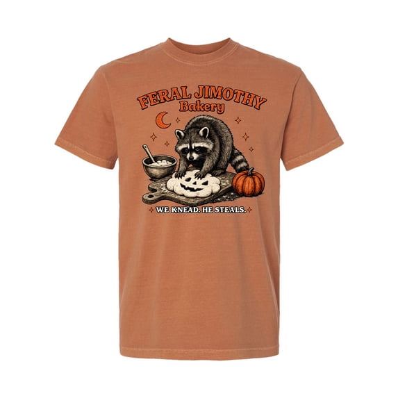 HD HANDICHI DESIGN Unisex Jimothy Raccoon Bakery Cotton Crew Neck T-Shirt
