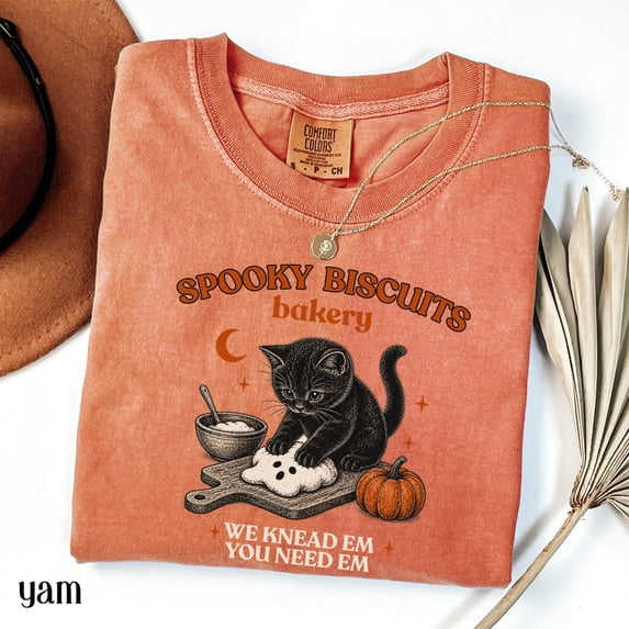 HD HANDICHI DESIGN Unisex Kitty Biscuits Bakery Cotton Crew Neck T-Shirt