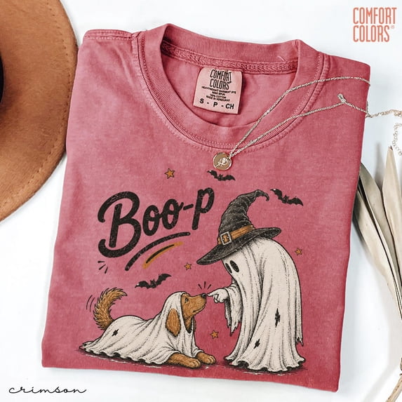 HD HANDICHI DESIGN Unisex Retro Boop Ghost Dog Cotton Crew Neck T-Shirt