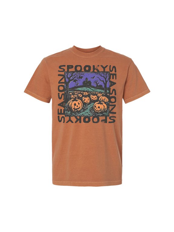 Unisex Retro Jack o Lantern Cotton Crew Neck T-Shirt
