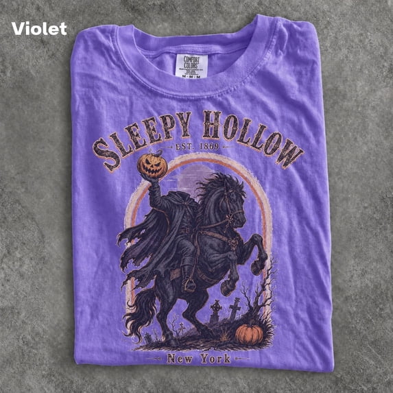 HD HANDICHI DESIGN Vintage Sleepy Hollow 90s Graphic Tee, Retro Headless Horseman Comfort New York Shirt