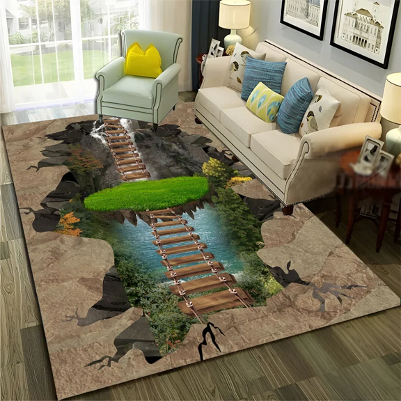 Underwater HD Hallucination Vision 3D n Carpet Rug for Home Living Room Bedroom Sofa Doormat Area Rug Floor Mat r