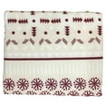 thumbnail image 1 of HD Heavyweight Ivory & Red Fairisle Flannel Sheet Set Full Bed Sheets Bedding, 1 of 2