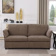 thumbnail image 1 of HD JUNTUNKOR 70" Modern Loveseat Sofa with Pillow Arms, Comfy Upholstered Sofa with Cushion & Turned Wooden Legs for Living Room, Bedroom, Apartment, Camel, 1 of 10