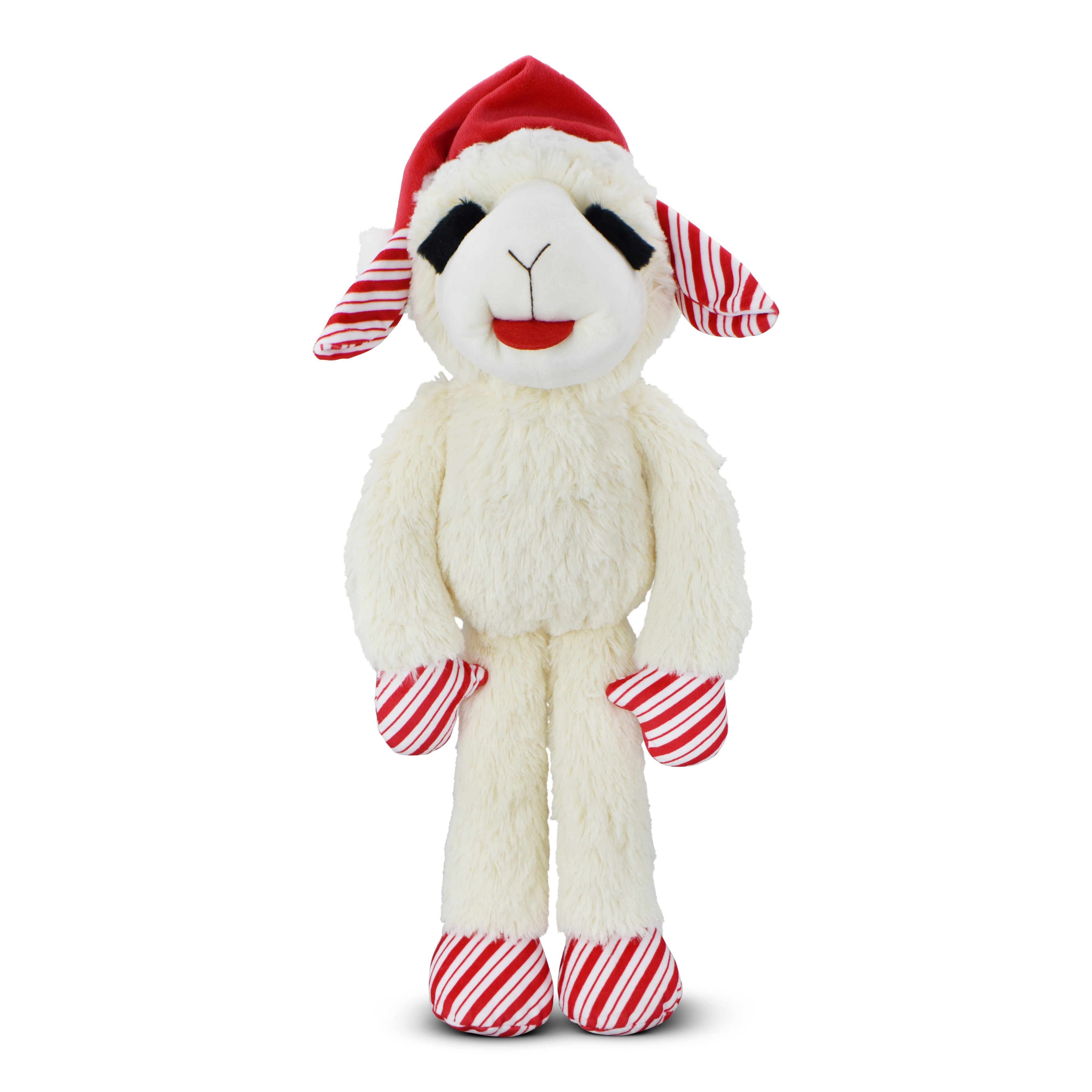 Multipet Plush Jumbo Holiday Lamb Chop Reindeer Dog Toy, Squeaker