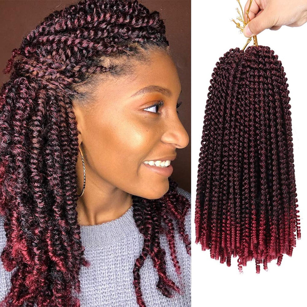 ??Lace Front Hand Braided Spring Twist Amazon.com : Fancy Hair Double Full Lace Knotless Braided  main image 2