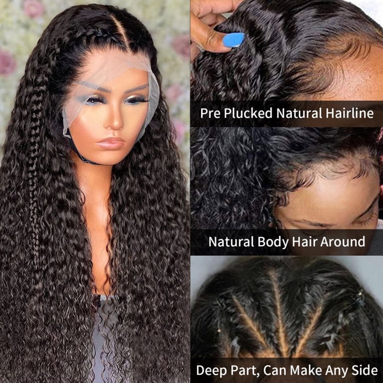 14” water wave lace  wig human Hair whit baby hair 13x4 lace frontal Water Wave Bob Wigs Transparent Lace 13x4 Short Lace Front  main image 4