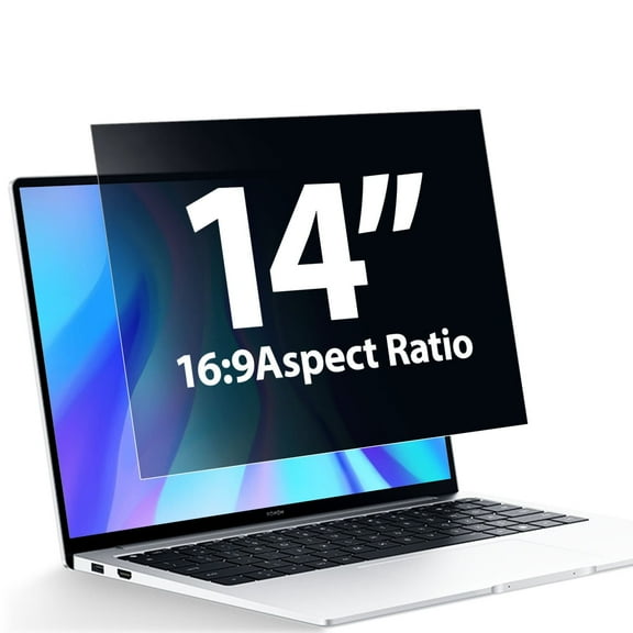 "GUDTEKE 14""Computer Privacy Screen Protector, Matte Anti-Glare Screen Shield with Blue Light Blocking, Fits Lenovo/HP/Dell/Asus"