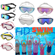 HD Large Frame Waterproof Swimming Goggles | Leak-Proof Comfort Silicone | Anti-Fog Clear Vision | UV Protection | Adjustable Strap | Wide Panoramic View | Cool Summer Goggles 1pc
