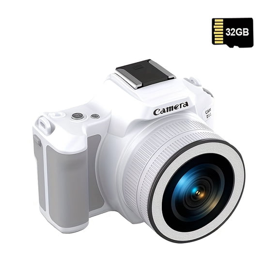 HD Mini DSLR Digital Camera Front & Rear Dual Camera Face Fill Light Selfie Recording & Videotaping Available In Two Models (Without Memory Card & with 32G Memory Card)-Multi-colour-1pc