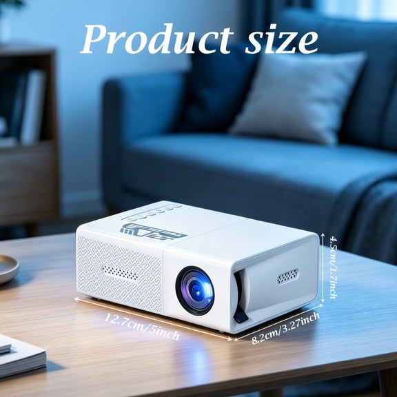 HD Mini Portable Projector, Home Video Projector with Wired Phone & TV Mirroring
