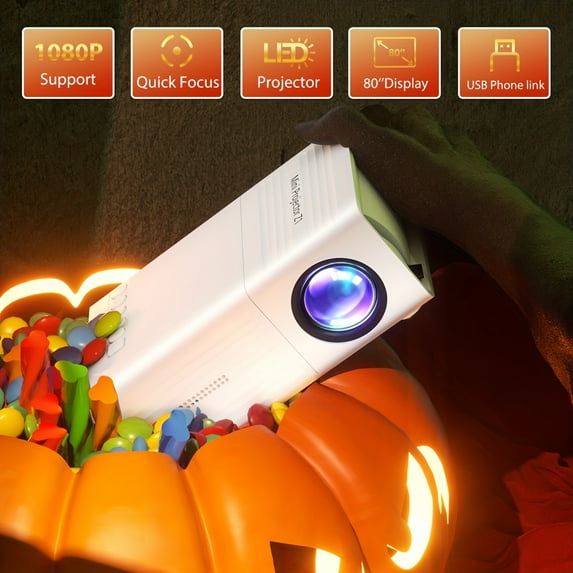 HD Mini Projector with USB/AV/SD Card Slot - Portable for home Theater ...