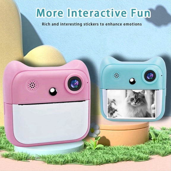 HD MiniPrint Camera Children'S Print Camera Thermal Print Digital Camera Digital Camera Suitable for Girl Boy Children,A