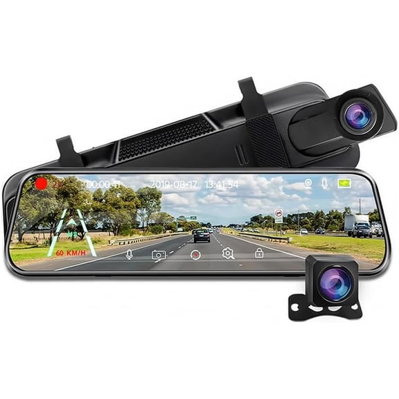 HD Multi-Function Touch Screen Car Recorder,10'' Mirror Dash Cam for  4-Door 2018 -2024, Night Vision 2K+1080P Full Touch Screen Loop Recording, 170°Wide Angle Parking Assistance, 32GB Card