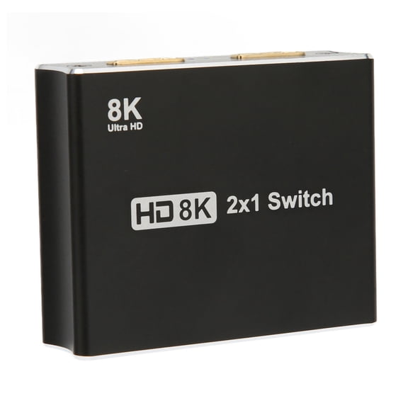 HD Multimedia Interface Switch High Speed 48Gbps 8K 60Hz 2 In 1 Out Video Switcher Selector For HDTV Projector Computer And Console Displays (4.33 inches / 11 cm)