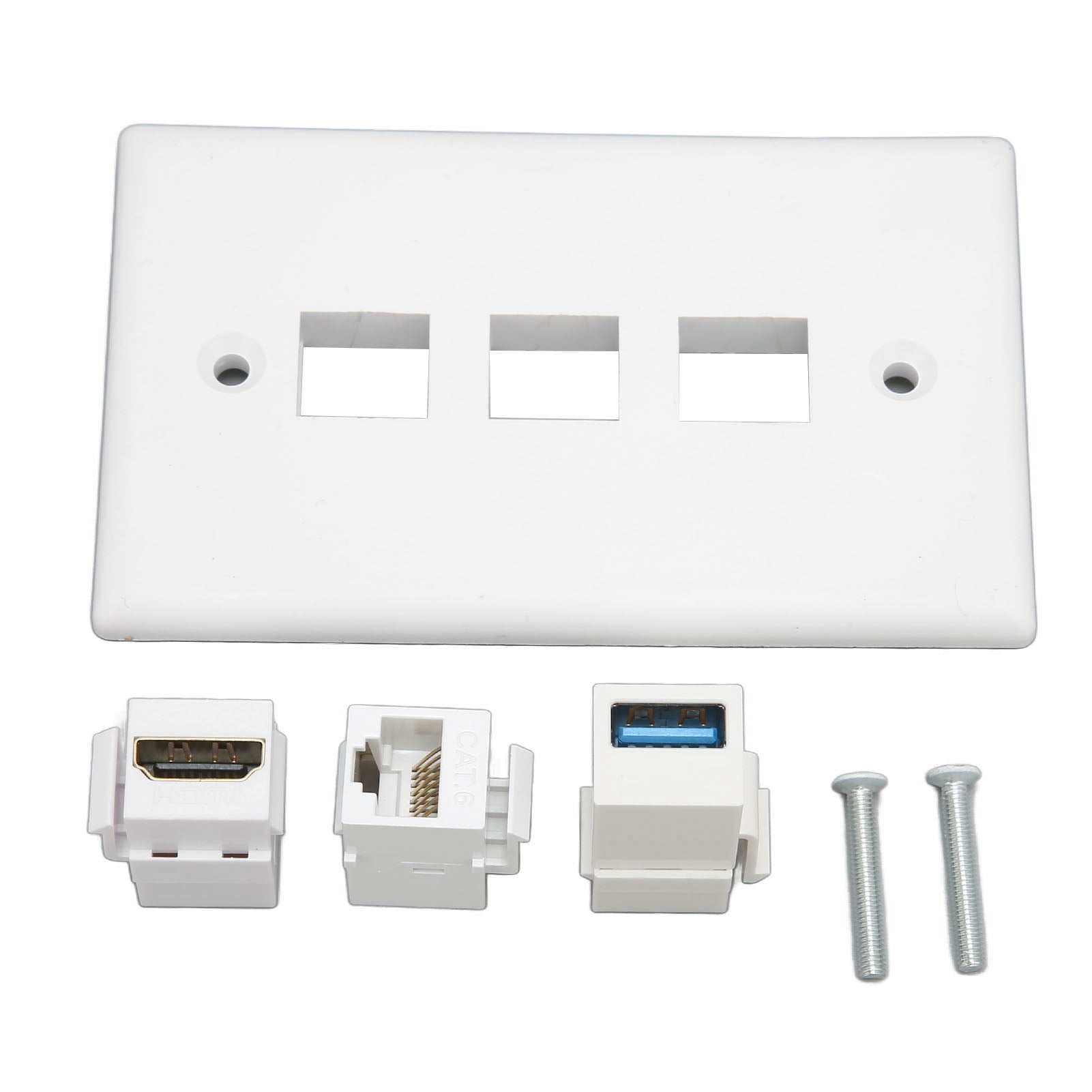 HD Multimedia Interface Wall Plate Solder Free CAT6 USB3.0 HD