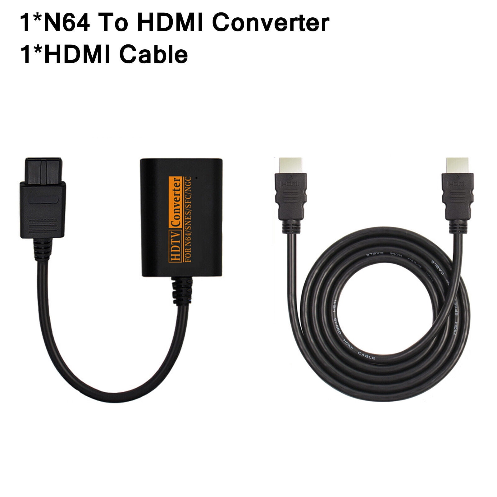 N64 To HDMI Adapter - Also Works With GameCube & SNES, 1080P Plug & Play, 3ft Cable