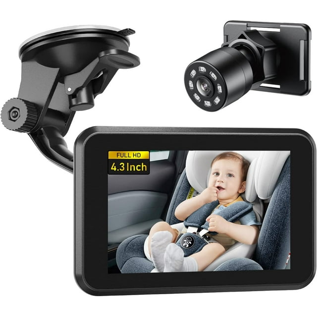 HD Night Vision Baby Car Monitor with 4.3 Inch Camera Easy Installation