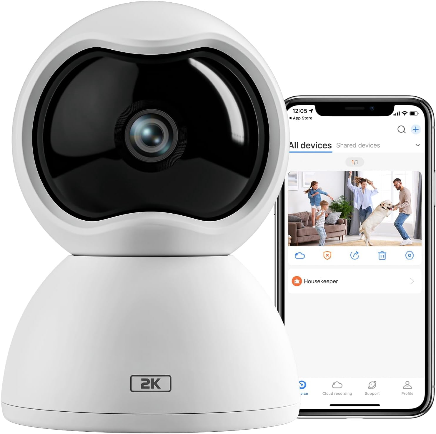 HD Pan/Tilt Smart Indoor Security Camera, WiFi Cameras for Home ...