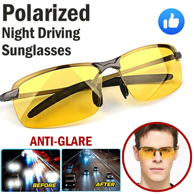HD Polarized Sunglasses Night Vision Anti Glare Driving Fishing Glasses