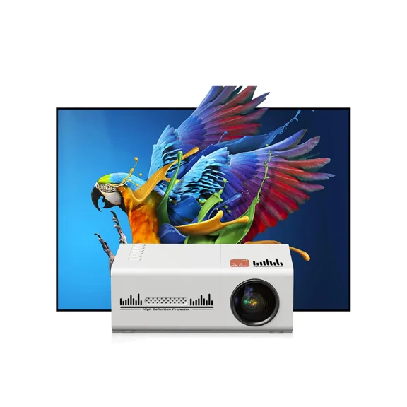 HD Projector 50ANSI Lumens with Wired Phone Connection, 240P Native Supports 1080P, Compatible with HDMI USB AV Laptop for Home Theater Camping Party Office Classroom