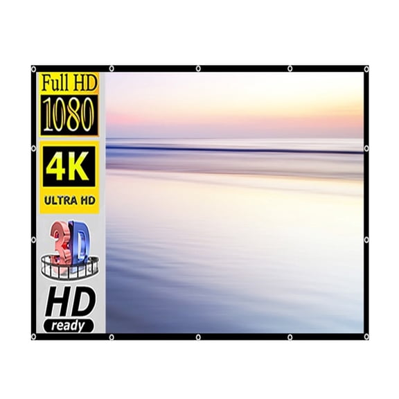 HD Projector Screen Accessories Outdoor Portable Pull Down Projector Screen 150 "16:9150" 16:9(W 3.30 X H 1.87 M) ,Wrinkle-Resistant Design