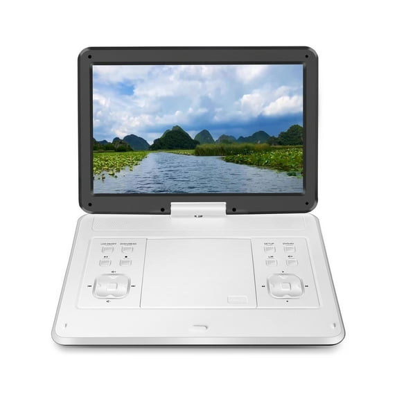 HD Rotatable Screen DVD CD Player Super Slim Game Built-in Battery Home Portable Moving 3D Disc Video Machine Speaker TV ,Swivel Screen