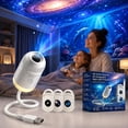 thumbnail image 1 of HD Smart Dynamic 5D Holographic Night Light Projector, 2-in-1 Galaxy Star and Ocean Projector with 24 Films, 360° Rotating USB Powered Ceiling Light for Bedroom Kids Room Decor (3PCS), 1 of 10