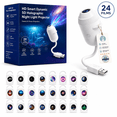 thumbnail image 1 of HD Smart Dynamic 5D Holographic Night Light Projector, Galaxy Projector Night Light with 24 Films, USB Plug and Play Star Projector with 360° Flexible Gooseneck for Bedroom Ceiling, 1 of 6