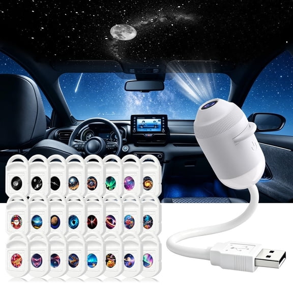HD Smart Dynamic 5D Topacme Holographic Night Light Projector,Plug and Play HD 2-in-1 Galaxy Star Projector,360 Rotating, USB Powered