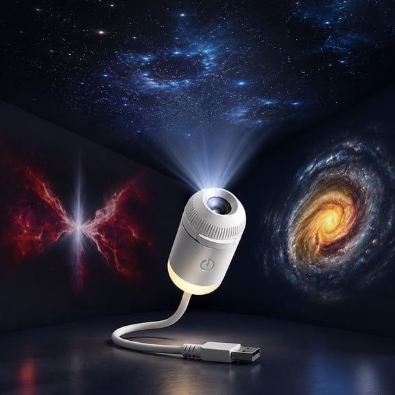 HD Smart Dynamic 5d Holographic Night Light Projector, Galaxy Projector, 2-in-1 Galaxy Projector Night Light, Portable Starry Night Light Projector with Projection Films