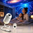 thumbnail image 1 of HD Smart Dynamic Holographic Night Light Projector, 2-in-1 Galaxy Star and Ocean Projector with 1 Films, 360° Rotating USB Powered Ceiling Light for Bedroom Decor (D-1pc), 1 of 6