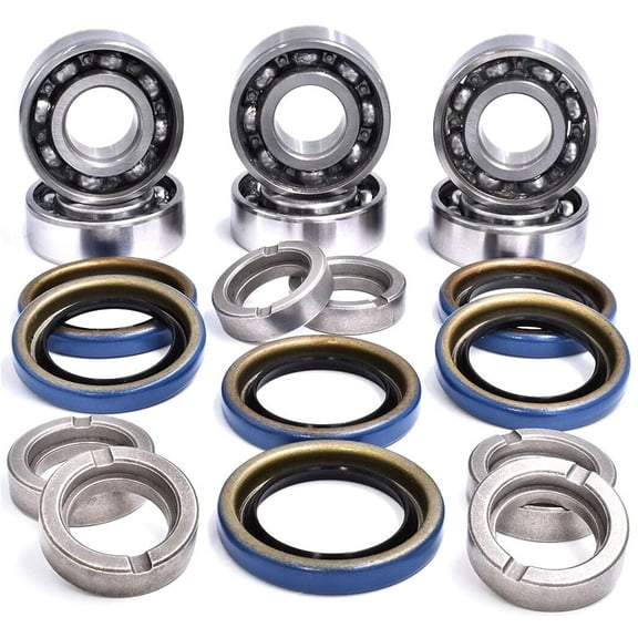HD Switch Deck Blade Spindle Bearing Seal & Spacer Rebuild Kit fits John Deere AM115721 ET15755 M110024 M110008 with C3 Bearing Clearances (3 Kits)