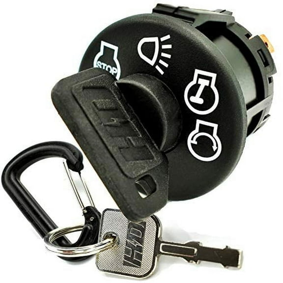 HD Switch Starter Ignition Switch Fits John Deere D100 D105 D110 D120 D125 D130 D140 D150 D155 D160 D170 Includes 1 Umbrella & 1 Steel Key & Free Carabiner