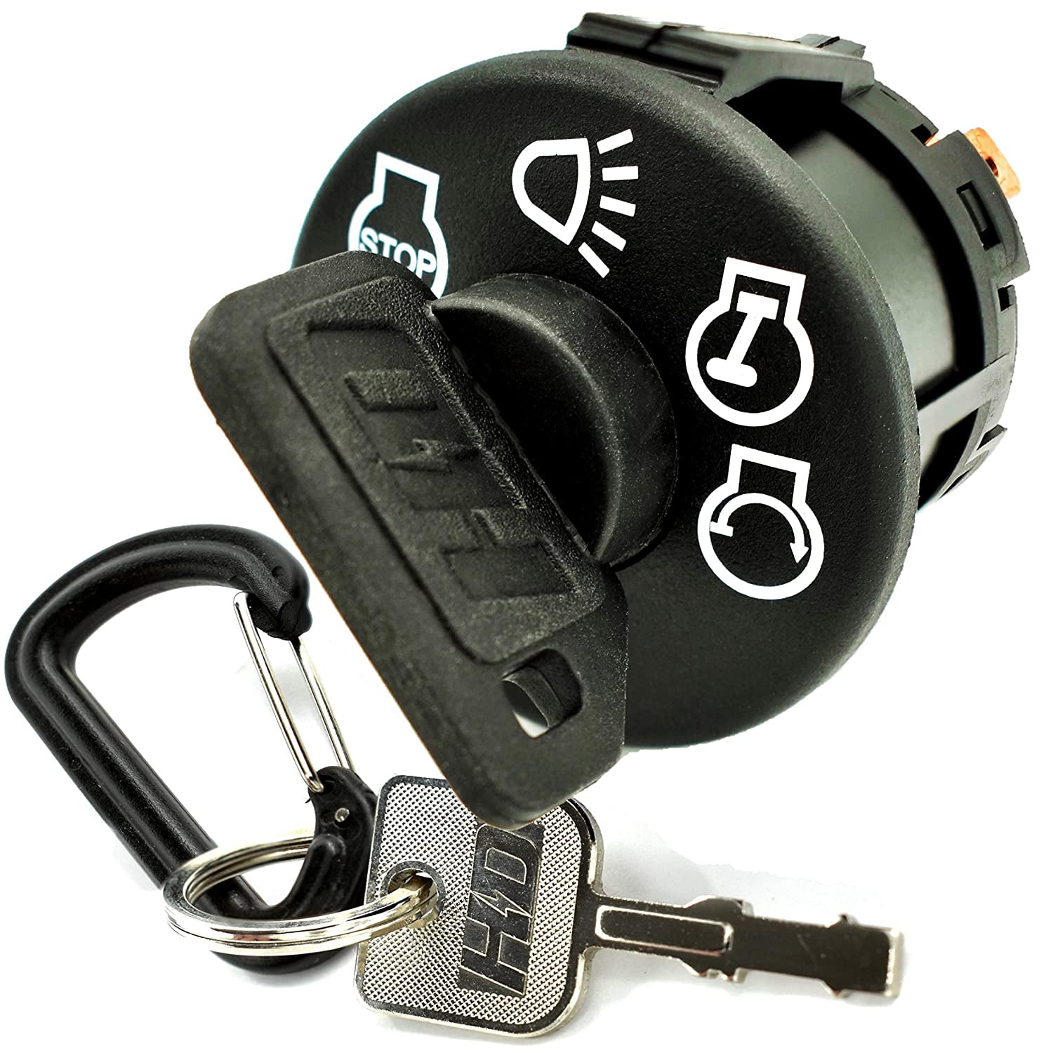 HD Switch Starter Ignition Switch Fits John Deere X100 Series X300 X304 X310 X320 X324 X330 X340 X350 X354 X360 X370 X380 X384 X390 X500 X520 X530 X534 X540 (1 Umbrella & 1 Steel Key & Carabiner)