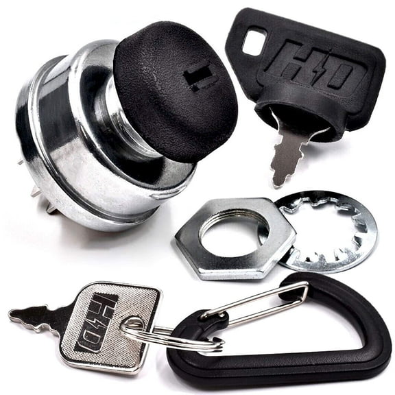 HD Switch Starter Ignition Key Switch Replaces 1686734SM Fits Simplicity, Snapper, Murray, Massey Ferguson - (Ultimate Dual Dust Protection Upgrade - w/2 Keys & Carabiner)