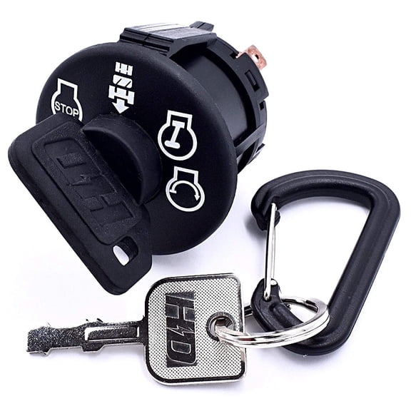 HD Switch Starter Ignition Key Switch Replaces AYP, Husqvarna, Craftsman, Sears, Poulan Lawn Mower Rider 193350, 532193350 (2 Keys & Carabiner Included)