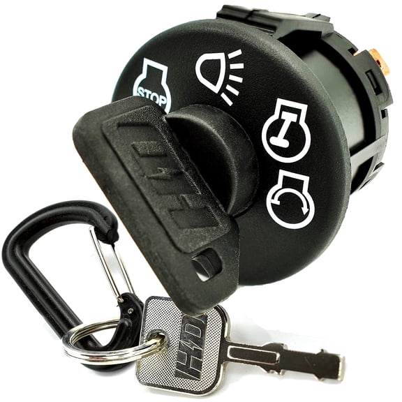 HD Switch Starter Ignition Switch Fits John Deere X100 Series X300 X304 X310 X320 X324 X330 X340 X350 X354 X360 X370 X380 X384 X390 X500 X520 X530 X534 X540 (1 Umbrella & 1 Steel Key & Carabiner)
