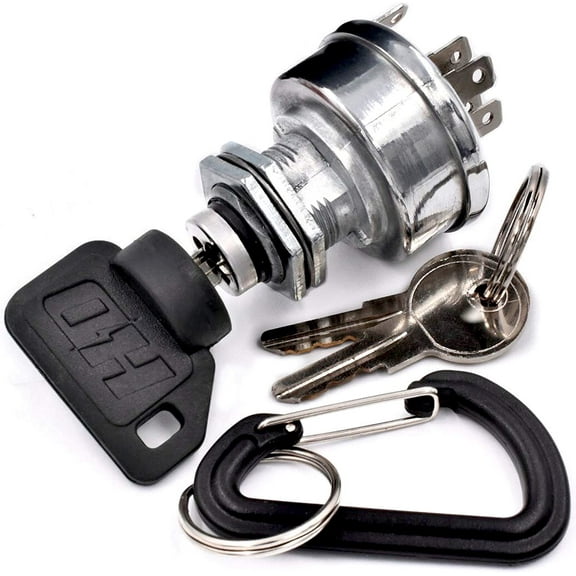 HD Switch Starter Ignition Switch For John Deere ZTrak Z-Trak Mower fits 717 717A 717E 727A 737 757 777 797 997 - (Includes 3 Keys & Carabiner)