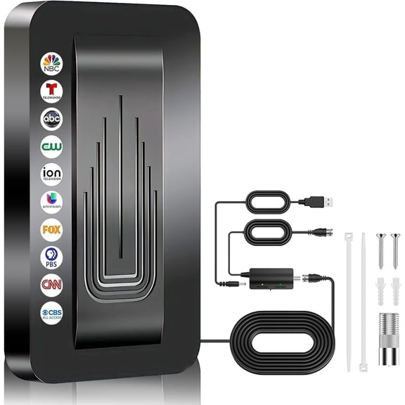 HD TV Antenna with Amplifier for Strong Signal Reception Indoor Outdoor Use for All Local Channels