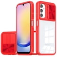 thumbnail image 1 of HD Transparent Case with Camera Privacy Cover for Samsung Galaxy A25 5G - Red, 1 of 2