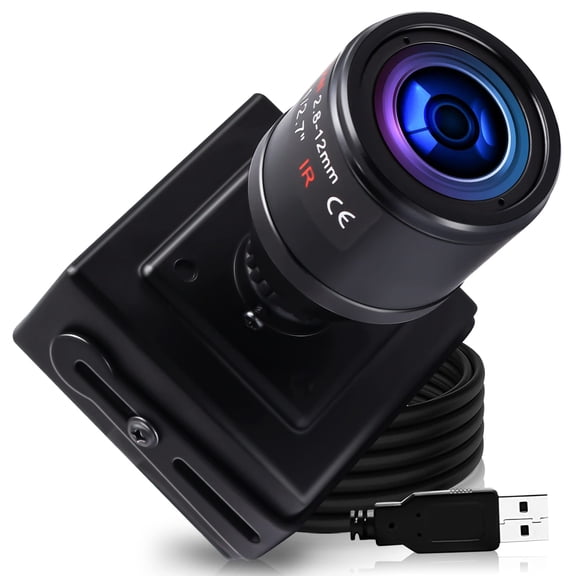 HD USB Camera Manual Zoom Webcam 2.8-12mm Variable Focus PC Camera for Computer Mini UVC USB2.0 Web Camera Varifocal Lens High Speed 720P USB Camera with Zoom Varifocus HD Close-up Camera for Laptop