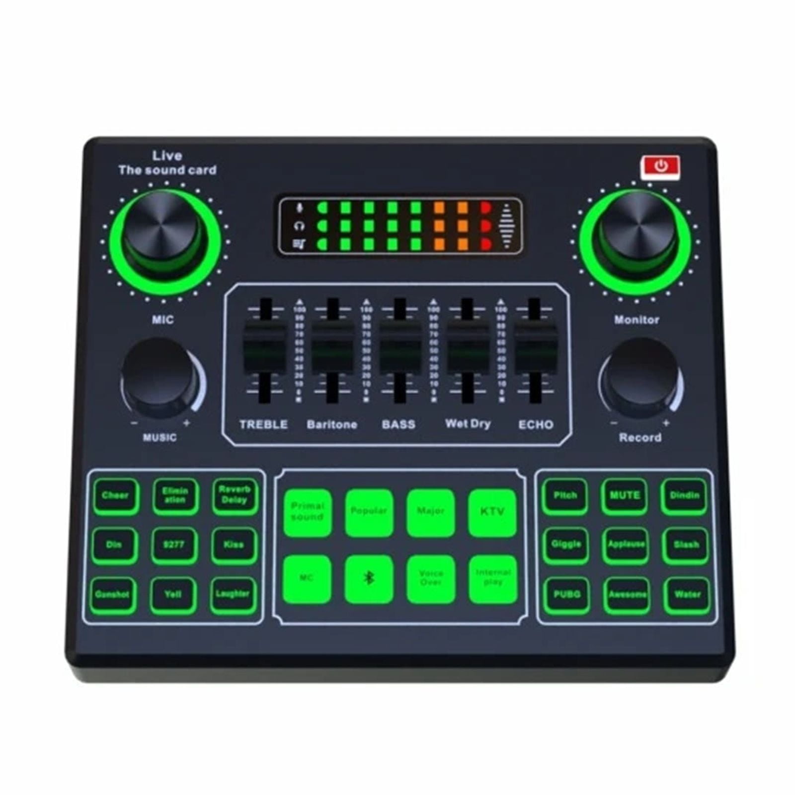 HD V9SJ Sound Card Live Sound Cards External Au-dio Mixer For Broadcast Recording Home KTV Game Music Singing PC Phone ,Easy to Operate